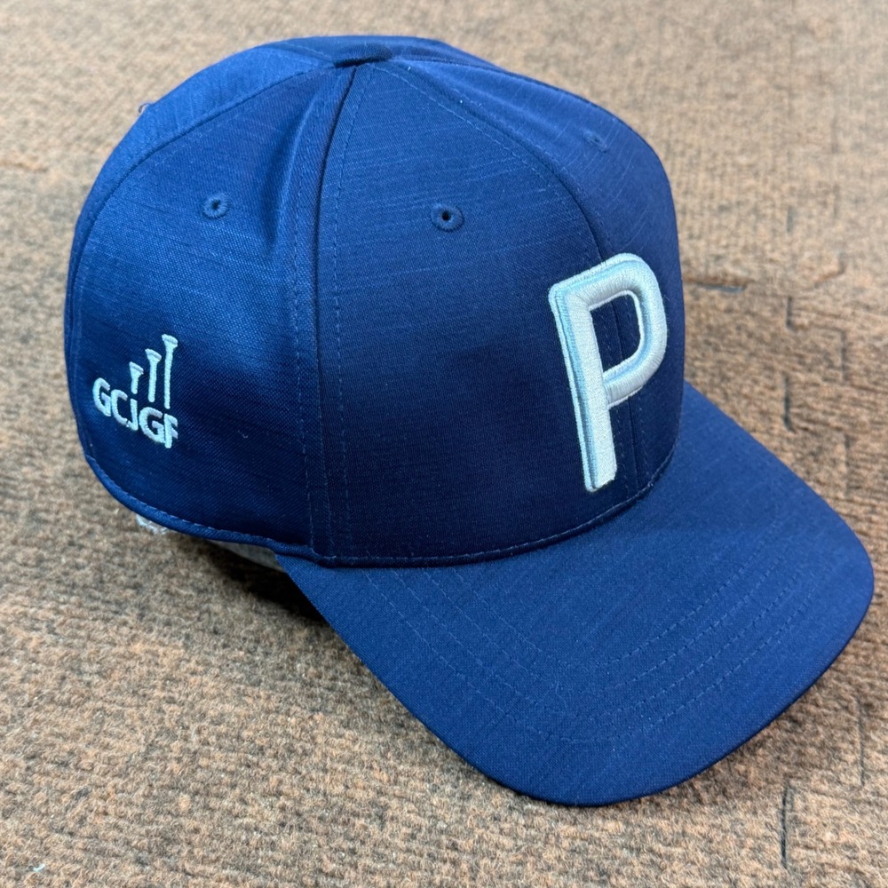 A+ outdoor Puma Golf Tour Exclusive P Snapback Hat Navy Blue GCJGF 022697-02